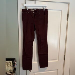 AG Adriano Goldschmied Dark Burgundy Skinny Jeans